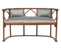 Josef Hoffmann, Art Nouveau Bench, circa 1920, bentwood with geometric openwork back