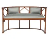 Josef Hoffmann, Art Nouveau Bench, circa 1920, bentwood with geometric openwork back