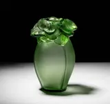 Lalique, Saint Barth Green Vase, 9" High