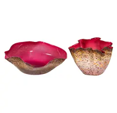 Dale Chihuly, Deep Rose Macchia Pair (Two Works), 1983, hand-blown glass