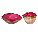 Dale Chihuly, Deep Rose Macchia Pair (Two Works), 1983, hand-blown glass