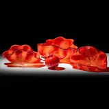 Dale Chihuly, Four Piece Red Seaform Set, hand-blown glass