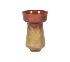 Gertrud and Otto Natzler, Sang and Green Cup Top Vase, 1961, earthenware