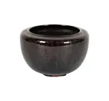 Brown Crystalline Bowl with Indented Lip by Gertrud and Otto Natzler, 1952, earthenware, sold Apr 2026