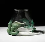 Lalique, and Green Pate de Verre Antinea Vase