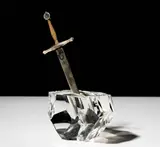 Silver, and Gold Sword in The Stone Sculpture by Alexander Joseph von Steuben, sold Sep 2025