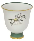 Gio Ponti, FOR RICHARD GINORI PORCELAIN POLO PLAYER VASE, 1950s, Mid-century modern parcel-gilt porcelain vase