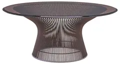 Warren Platner, CONTEMPORARY GLASS-TOP STEEL COFFEE TABLE, Contemporary steel coffee table