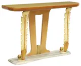 Osvaldo Borsani, PARCEL-GILT & PAINTED GLASS-TOP CONSOLE TABLE