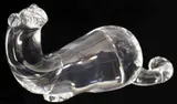 LLOYD ATKINS COLORLESS ART GLASS MINK FIGURE WITH DIAMOND EYES by Alexander Joseph von Steuben, sold Jan 2025