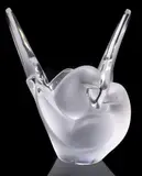 FROSTED CRYSTAL DOVE 'SYLVIE' VASE by Lalique, sold Dec 2024