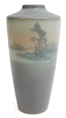Rookwood Pottery, SARAH ELIZABETH COYNE VELLUM GLAZE SCENIC VASE, 1912, vellum glaze