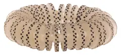 René Lalique, 'RONDELLES PLATES' ENAMELED GLASS BEAD BRACELET, 1927, thirty-five molded glass disc-shaped beads accented with black enamel