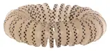 René Lalique, 'RONDELLES PLATES' ENAMELED GLASS BEAD BRACELET, 1927, thirty-five molded glass disc-shaped beads accented with black enamel