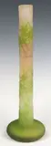 THISTLE CAMEO GLASS STICK VASE by Émile Gallé, 1900, French Art Nouveau cameo glass stick vase, sold Jul 2024