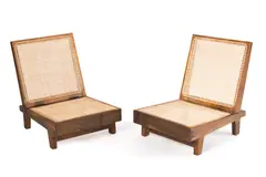 Folding Lounge Chairs (2) by Pierre Jeanneret, ca. 1955, Stained teak, sold Sep 2026