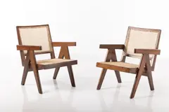 Easy Chairs (2) by Pierre Jeanneret, ca. 1957, Teak, sold Sep 2026