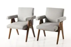 'High Court' Armchairs (2) by Pierre Jeanneret, ca. 1955, Teak, sold Sep 2026
