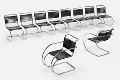'MR' Chairs (10) by Ludwig Mies van der Rohe, late 20th century Chrome-plated tubular steel, offered Jun 2026