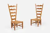 Gio Ponti, 'Fireside' Chairs (2), ca. 1939, Oak