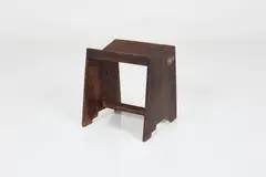Sewing Stool by Pierre Jeanneret, ca. 1960, Stained teak, sold Jun 2026