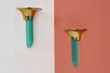 Karl Springer, 'Purcell' Sconces (2), ca. 1978, Chip-carved glass