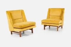 Edward Wormley, Lounge Chairs (2), 1950s, Walnut
