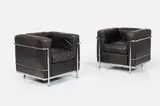 Le Corbusier, Perriand + Jeanneret, 'LC2' Lounge Chairs (2)