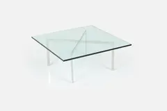 'Barcelona' Coffee Table by Ludwig Mies van der Rohe, 1980s, Chrome-plated steel, sold Jun 2026