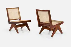 Pierre Jeanneret, Armless Easy Chairs (2), ca. 1960, Teak