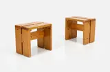 Stools from Les Arcs 1600 (2) by Charlotte Perriand, 1600, Pine, sold Mar 2026