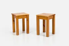 Charlotte Perriand, Side Tables (2), 1960s, Pine