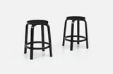 Alvar Aalto, Stools (2), late 20th century Lacquered wood