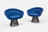 Warren Platner, Lounge Chairs (2), 1960s, Patinated steel