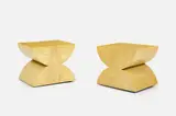 Karl Springer, Side Tables (2), 1980s, Lacquered goatskin. 18.5" H x 22" W x 18" D