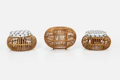 Franco Albini, Stools (3), 1960s, Rattan