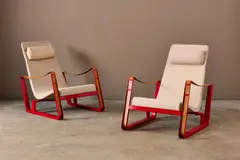 Jean Prouvé, 'Cite' Lounge Chairs (2), 1930, / 2008 Enameled steel