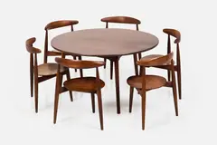 Hans J. Wegner, 'Heart' Dining Set (7), 1960s, Teak