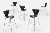 'Series 7' Bar Stools (5) by Arne Jacobsen, Leather, sold Dec 2025