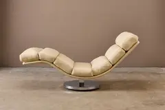 Milo Baughman, 'Wave' Chaise Lounge, 1970s, Leather