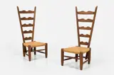 Gio Ponti, 'Fireside' Chairs (2), ca. 1939, Walnut