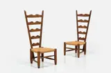 'Fireside' Chairs (2) by Gio Ponti, ca. 1939, Walnut, sold Dec 2025