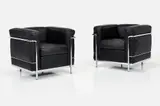 Le Corbusier, Perriand + Jeanneret, 'LC2' Lounge Chairs (2)