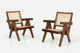 'Easy' Chairs (2) by Pierre Jeanneret, ca. 1957, Teak, sold Sep 2025