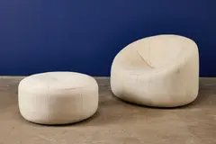'Pumpkin' Lounge Chair + Ottoman (2) by Pierre Paulin, 1971, sold Jun 2025