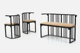 Josef Hoffmann, 'Fledermaus' Seating Set (3), 1907, / ca. 1975 Laquered bentwood