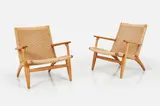 Lounge Chairs (2) by Hans J. Wegner, 1951, designed 1951 Oak, offered Jun 2025