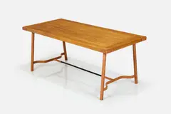 Jacques Adnet, Dining Table, ca. 1950, Oak