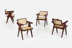 Pierre Jeanneret, Armchairs (4), ca. 1955, Teak