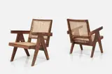 'Easy' Armchairs (2) by Pierre Jeanneret, ca. 1955, Teak, sold Dec 2024